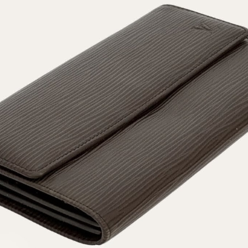 Louis Vuitton Brown Epi Leather Long Wallet - With Certificate Of Authenticity